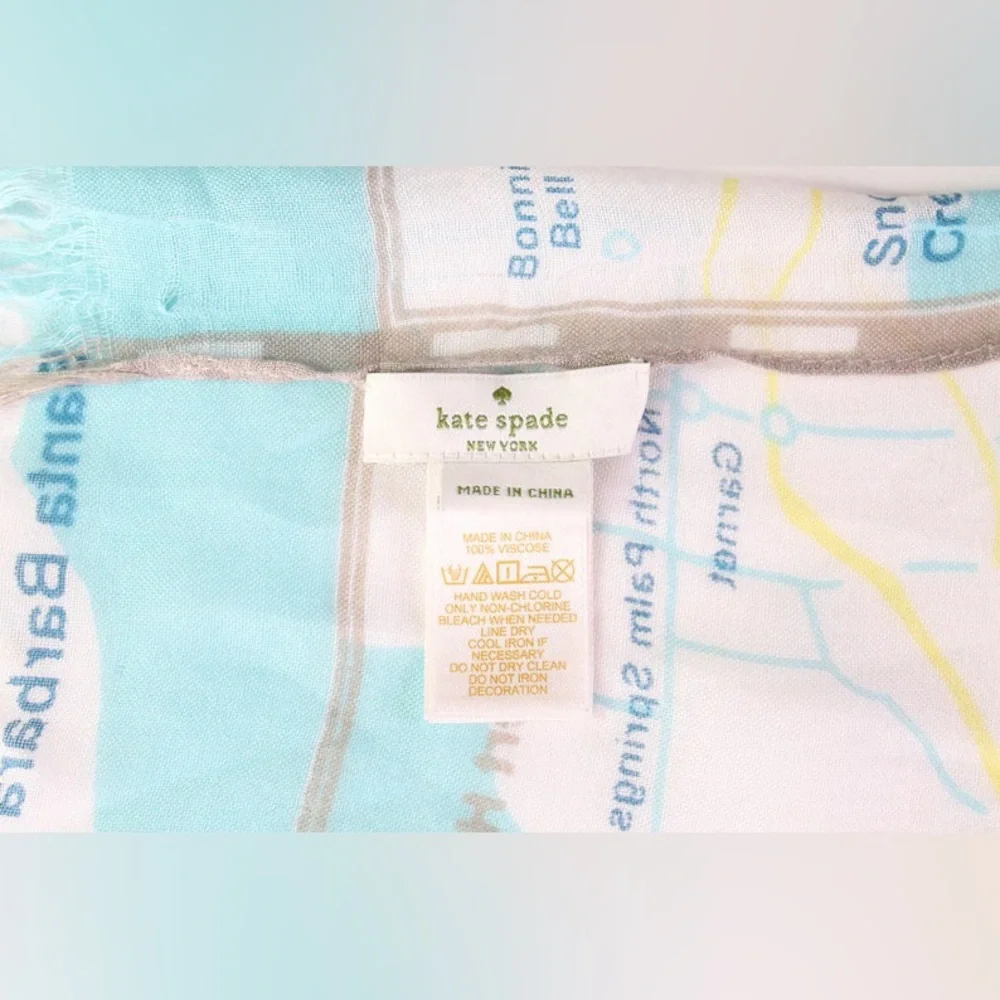 NWT Kate Spade Scarf West Coast Map